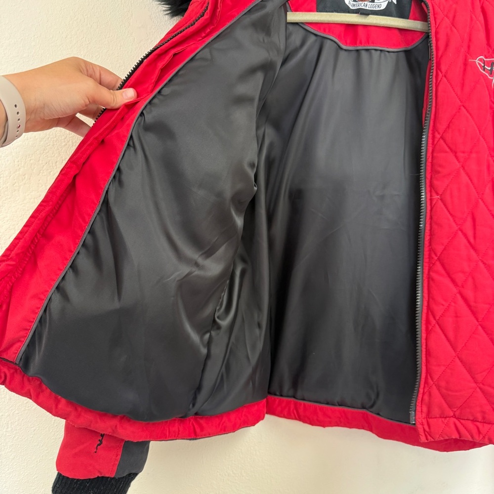 Harley Davidson, puffer warm down jacket with removable hood, women’s size L - Picture 12 of 15